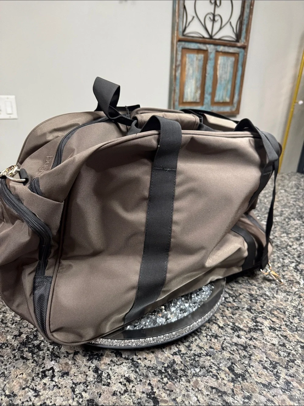 Bugatti Brown and Black Travel Duffel Bag with Shoulder Strap NWT